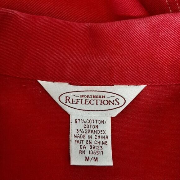 NORTHERN REFLECTIONS Classic Button Down Jean Jacket Red Sz M - Picture 10 of 10